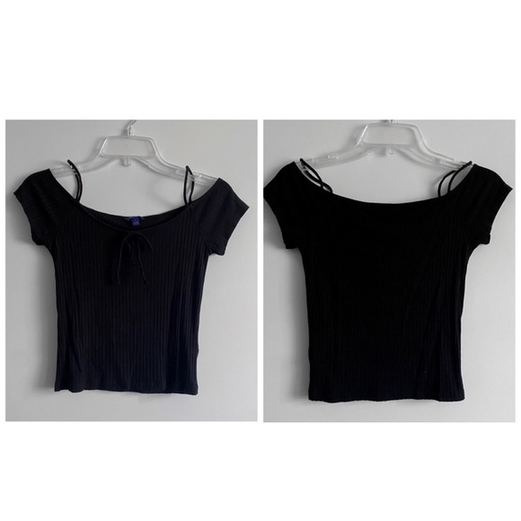2 off the shoulder white and black tops - Picture 2 of 6